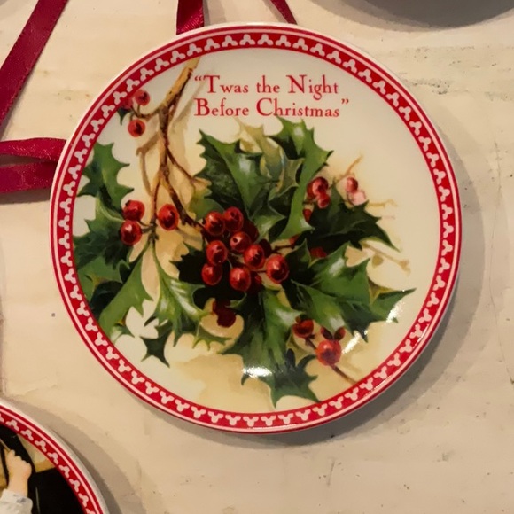 Vintage Christmas Plates Ornaments Paula Scaletta Santa Lot Of 7 Xmas Ornament - Picture 7 of 14